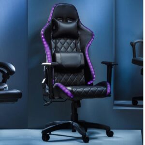 SILLA GAMER NEGRA LUZ RGB